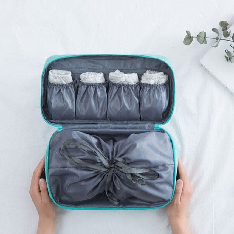pochette de rangement sous-vêtements en turquoise