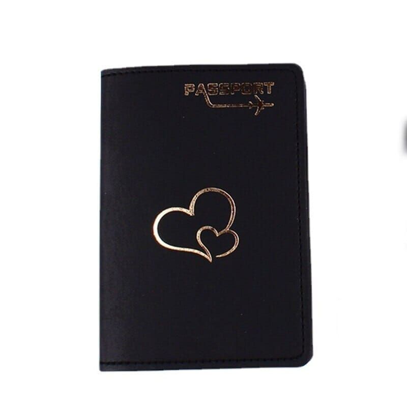 pochette de voyage pour passeport couple cœurs