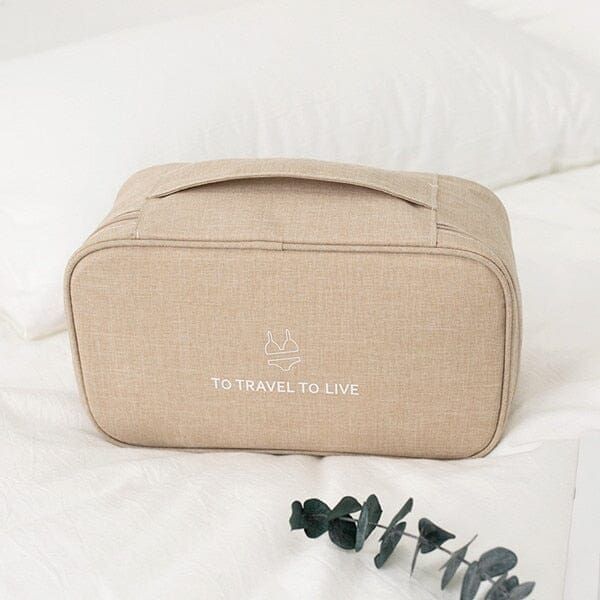 Pochette Sous-Vêtements de Voyage To Travel To Live Beige