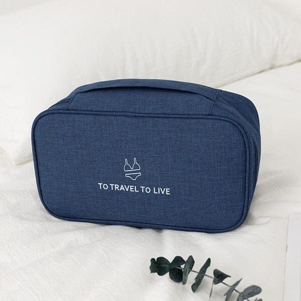 Pochette Sous-Vêtements de Voyage To Travel To Live Bleu Marine