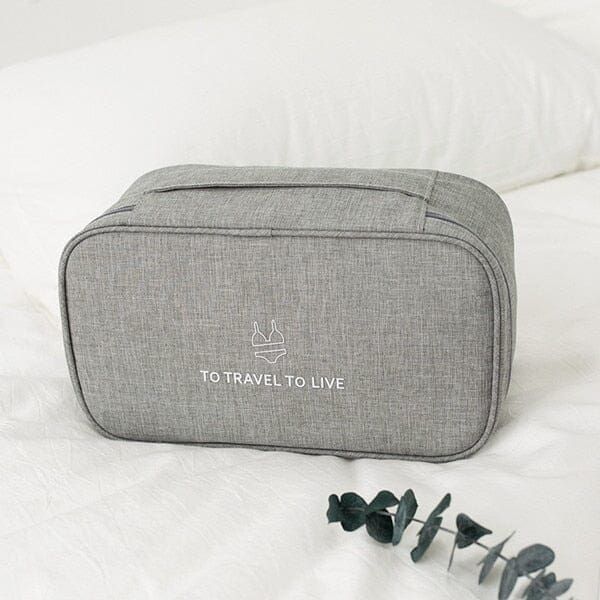Pochette Sous-Vêtements de Voyage To Travel To Live Gris