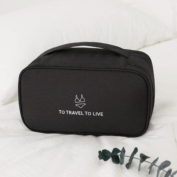 Pochette Sous-Vêtements de Voyage To Travel To Live Noir