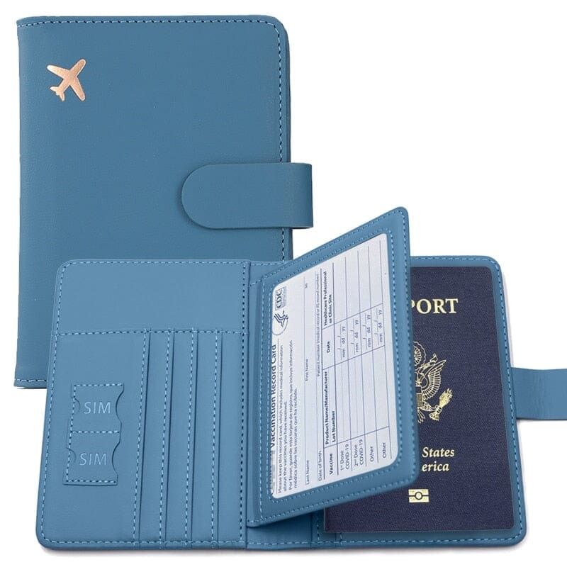 porte-documents de voyage en cuir avec protection RFID