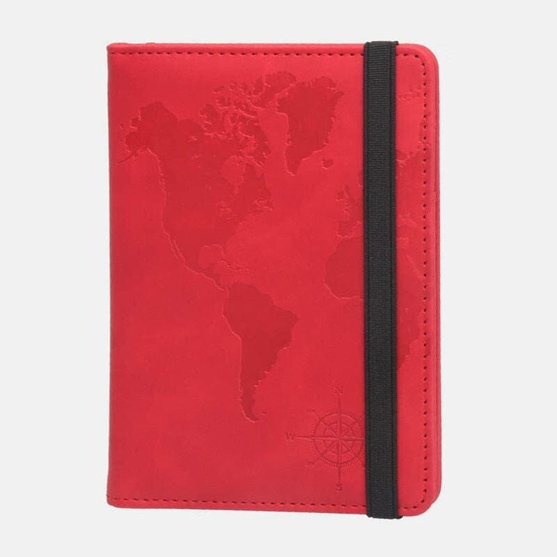 portefeuille de voyage avec carte du monde