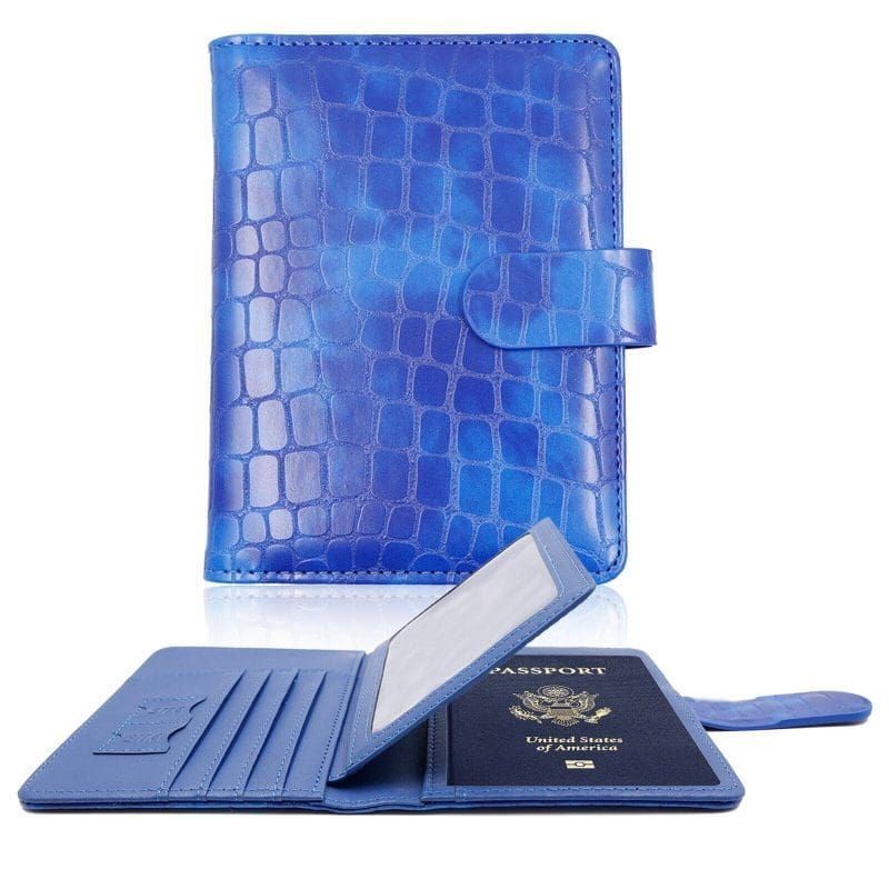 portefeuille de voyage en motif crocodile