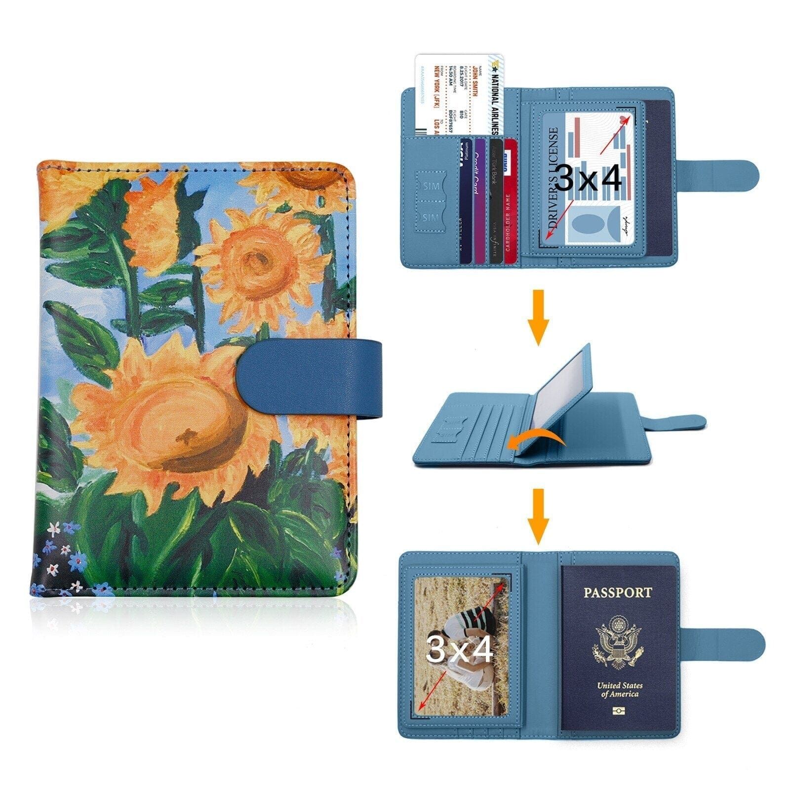 portefeuille femme motifs tournesols