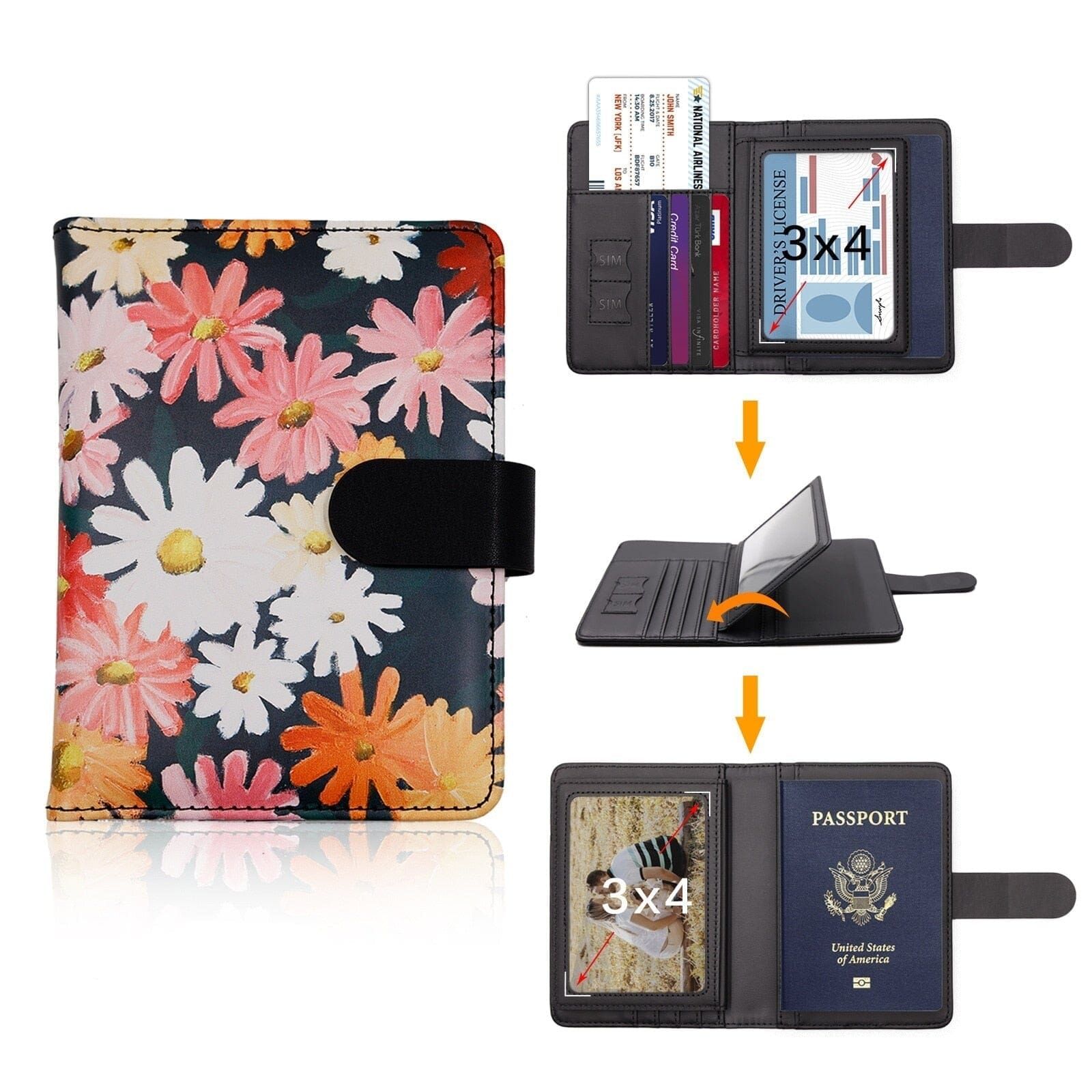 portefeuille fleuri pour femme