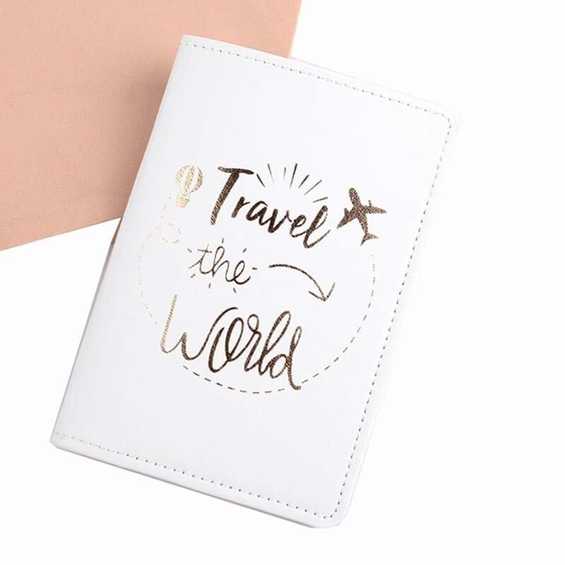 protection de passeport avec design carte du monde