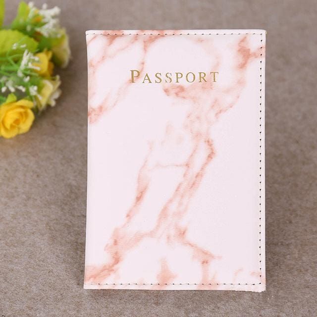 protection passeport style marbre blanc