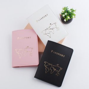 Protège-Passeport Carte Du Monde Minimaliste