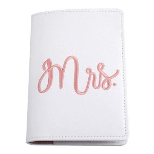 protège-passeport mrs blanc rose
