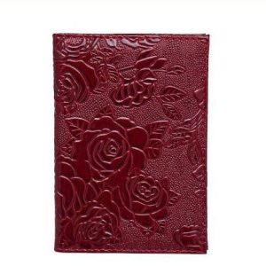 Protège-Passeport Roses en Relief