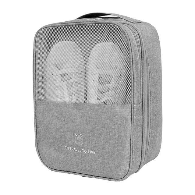 sac à chaussures de voyage gris - organisateur pratique pour les voyages