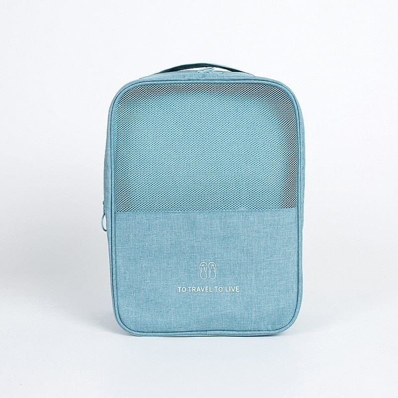 sac à chaussures de voyage to travel to live bleu ciel