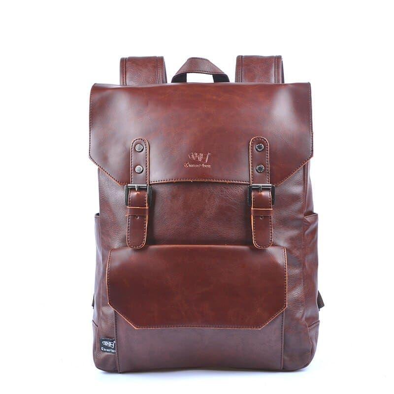 Sac à dos cartable rétro en simili cuir