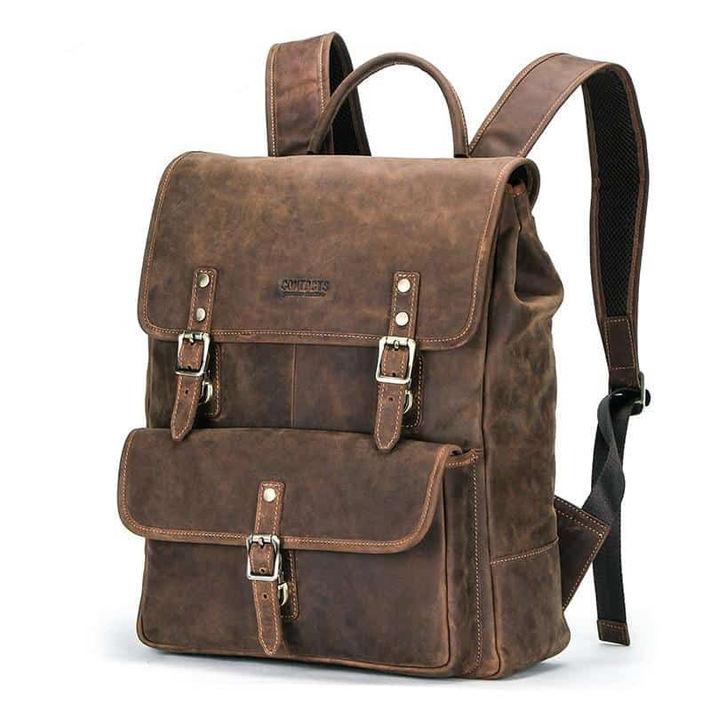 Sac à dos d’affaire en cuir vintage