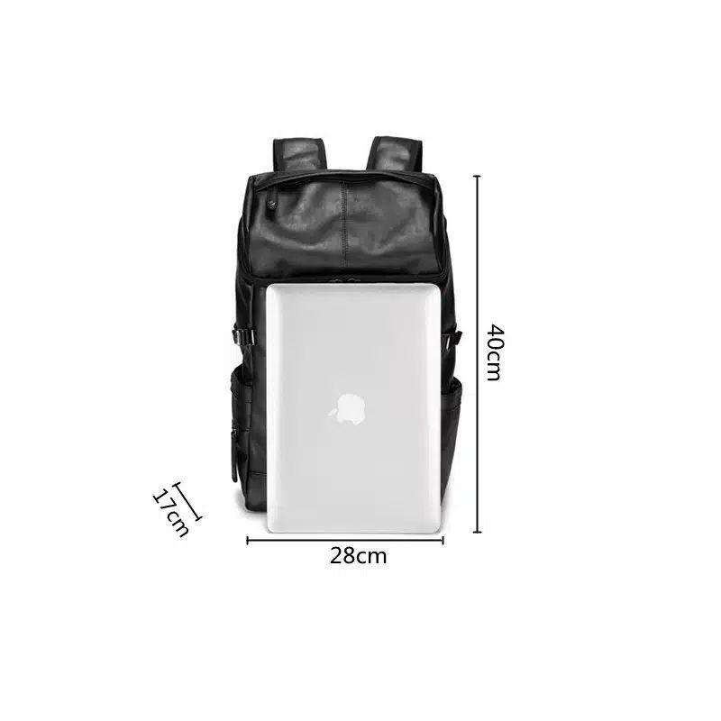 sac à dos de voyage multipoche en simili cuir noir