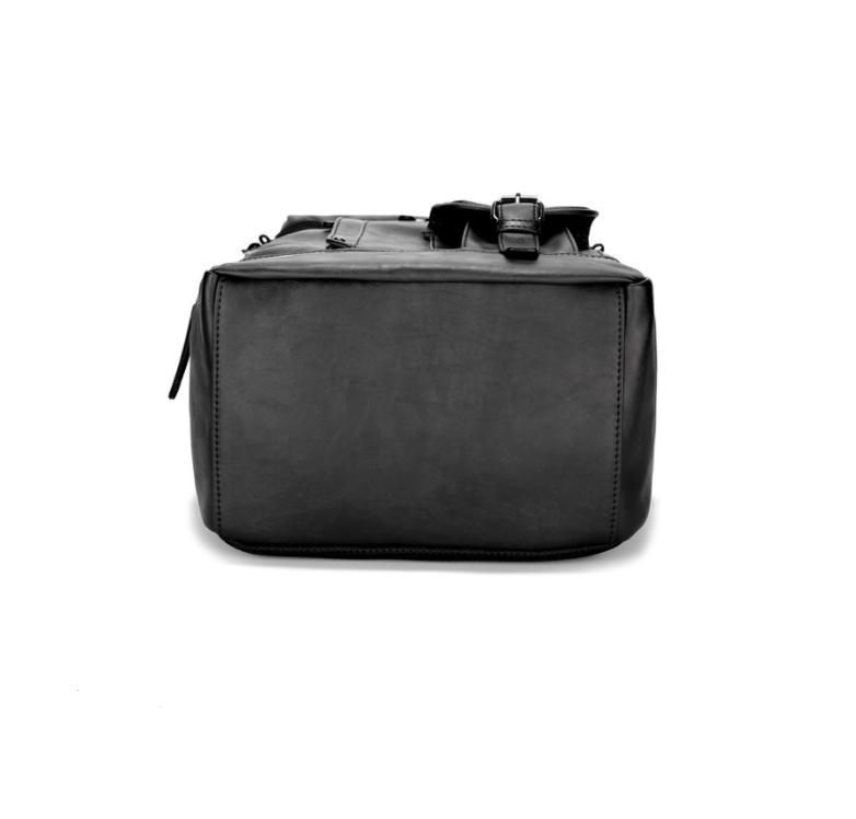 sac à dos en simili cuir noir avec rangement pratique