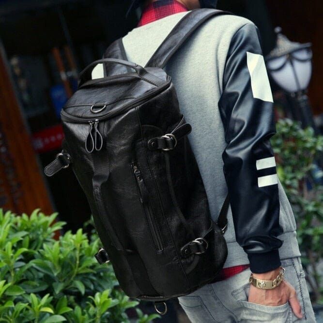 sac à dos noir style rétro pour road trip