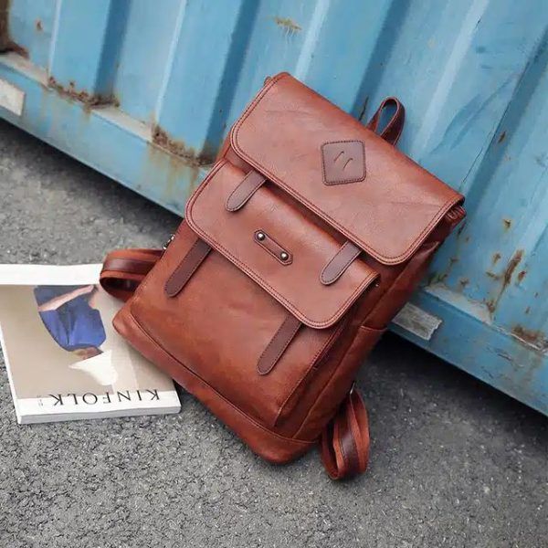 sac à dos vintage en simili cuir