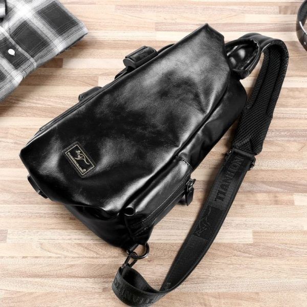 sac bandoulière homme en cuir avec chargeur