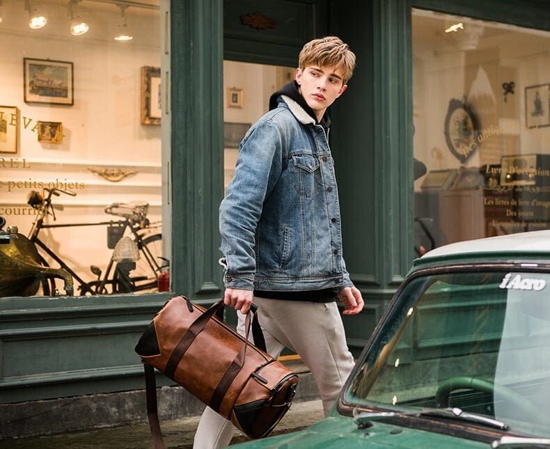 sac de sport vintage en cuir