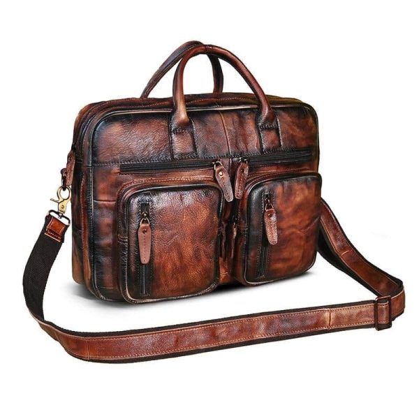 sac de style rétro en cuir pour homme