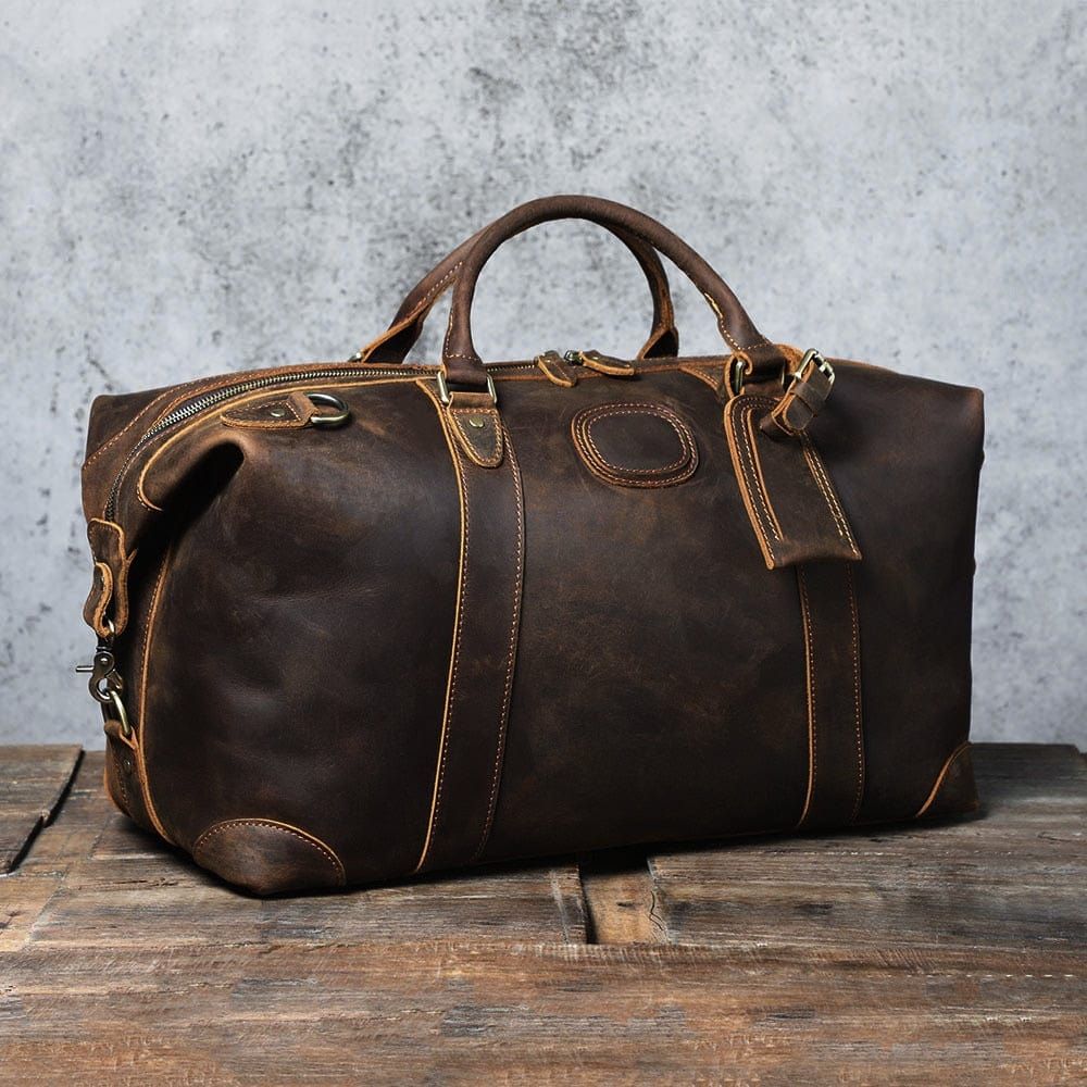 sac de voyage bandoulière en cuir véritable