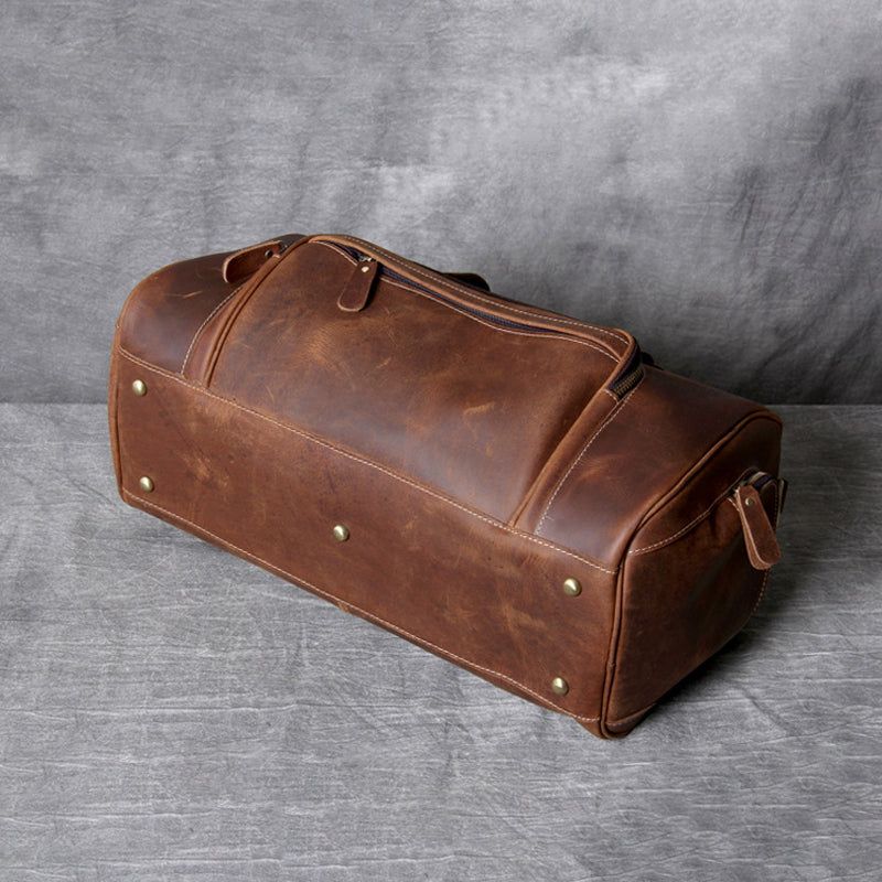 sac de voyage en cuir au style vintage