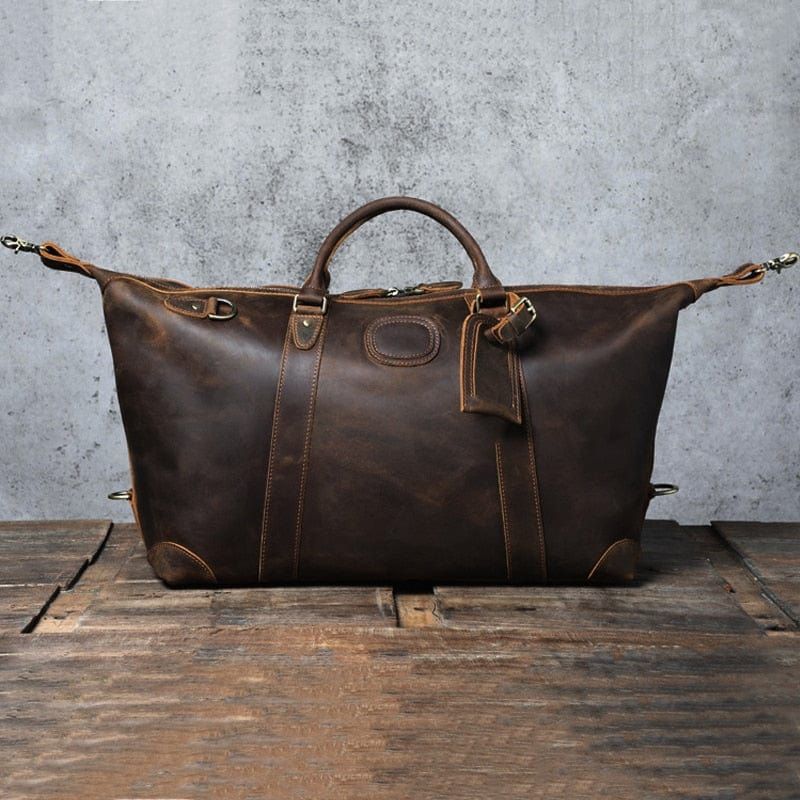sac de voyage en cuir avec bandoulière ajustable