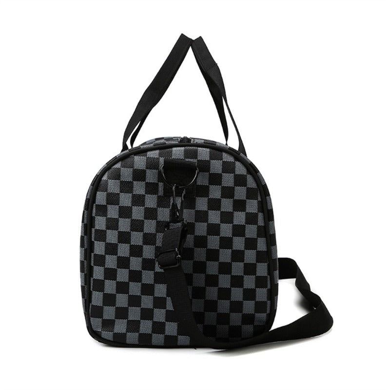 sac de voyage en cuir avec compartiment à fermeture