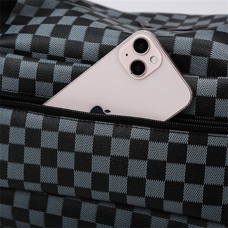 sac de voyage en cuir avec lanière ajustable
