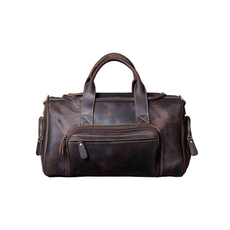 sac de voyage en cuir avec poches
