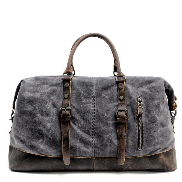 sac de voyage en cuir et toile