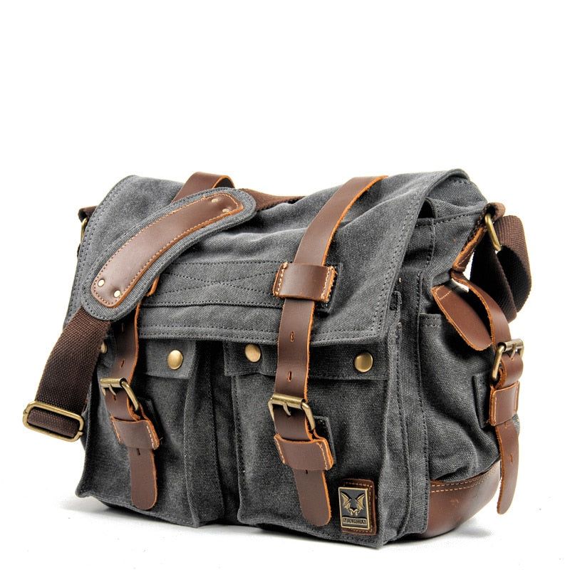 sac de voyage en cuir et toile