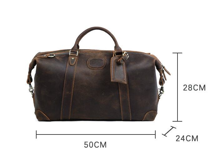 sac de voyage en cuir patiné bandoulière