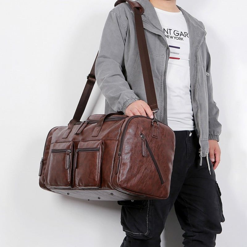 sac de voyage en cuir rétro pour homme