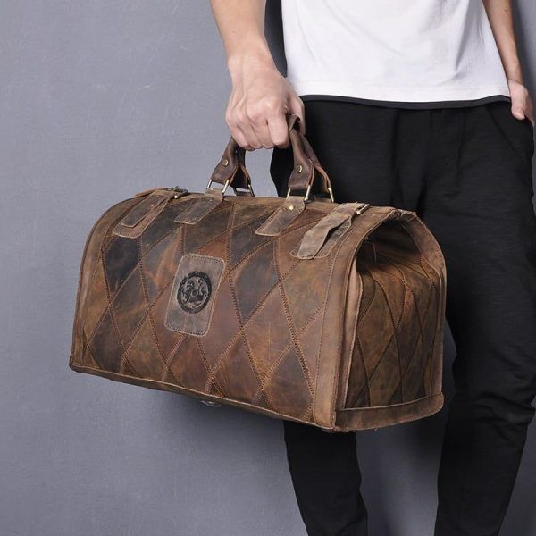 sac de voyage en cuir rétro