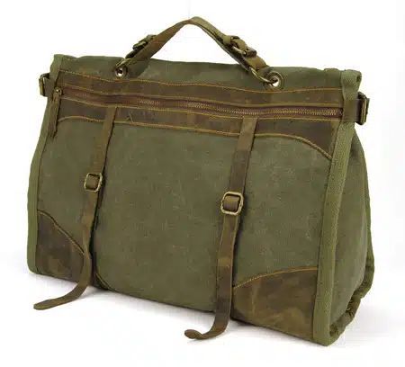sac de voyage en toile et cuir style militaire