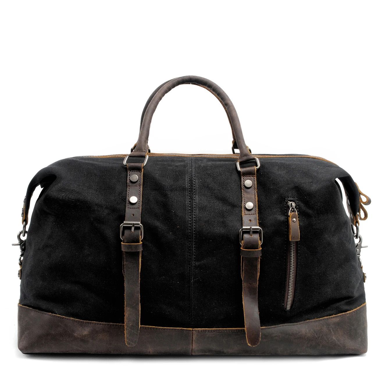 Sac de voyage en toile et cuir