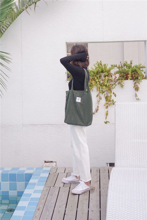 sac de voyage féminin en velours côtelé