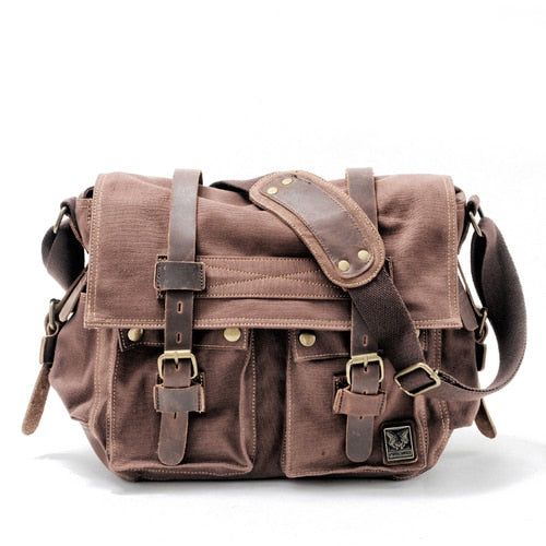 sac de voyage léger en toile et cuir