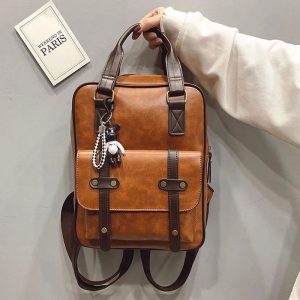 Sac de voyage pour femme en cuir artificiel sac à dos