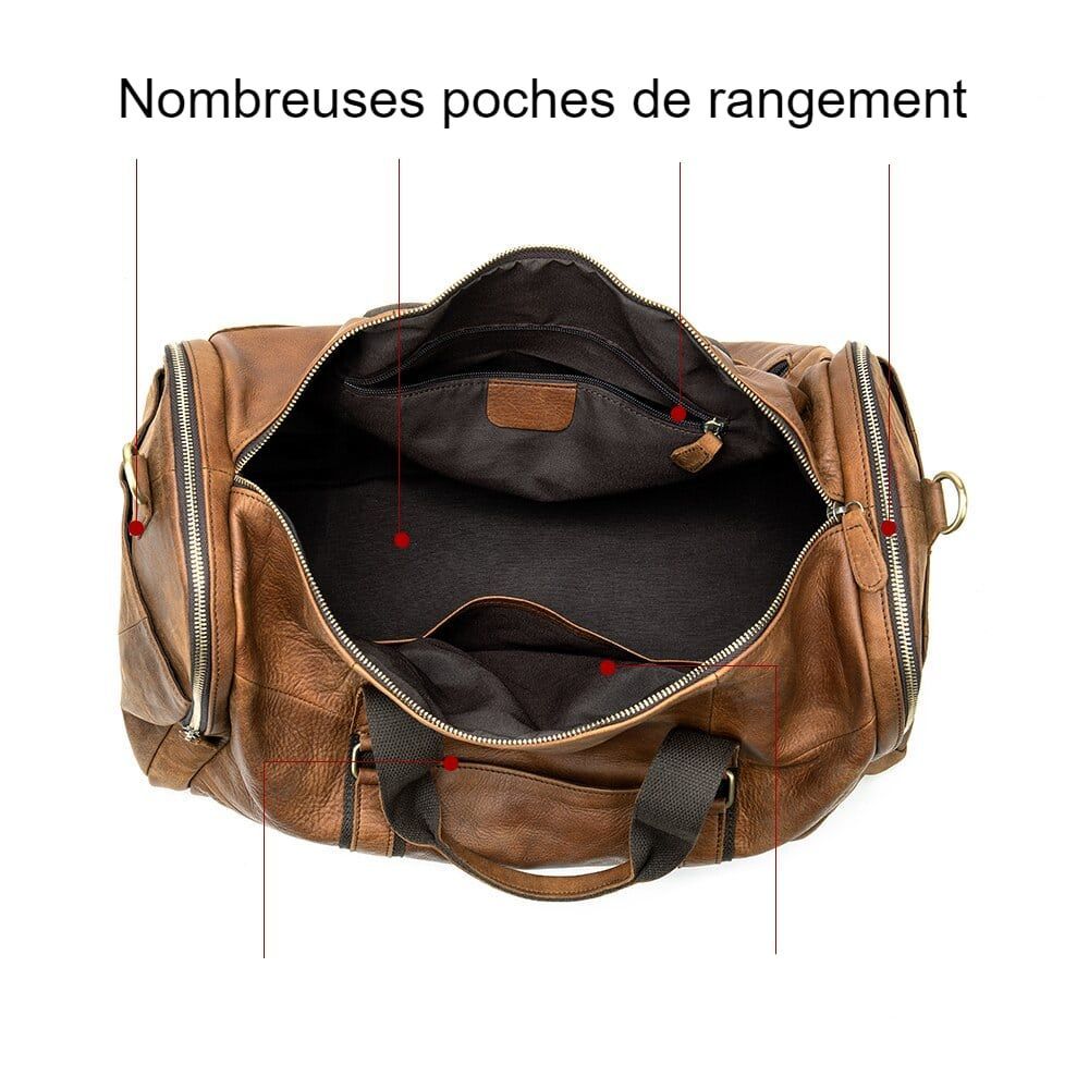 sac de voyage rétro en cuir