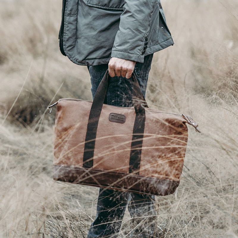 sac de voyage rétro en cuir
