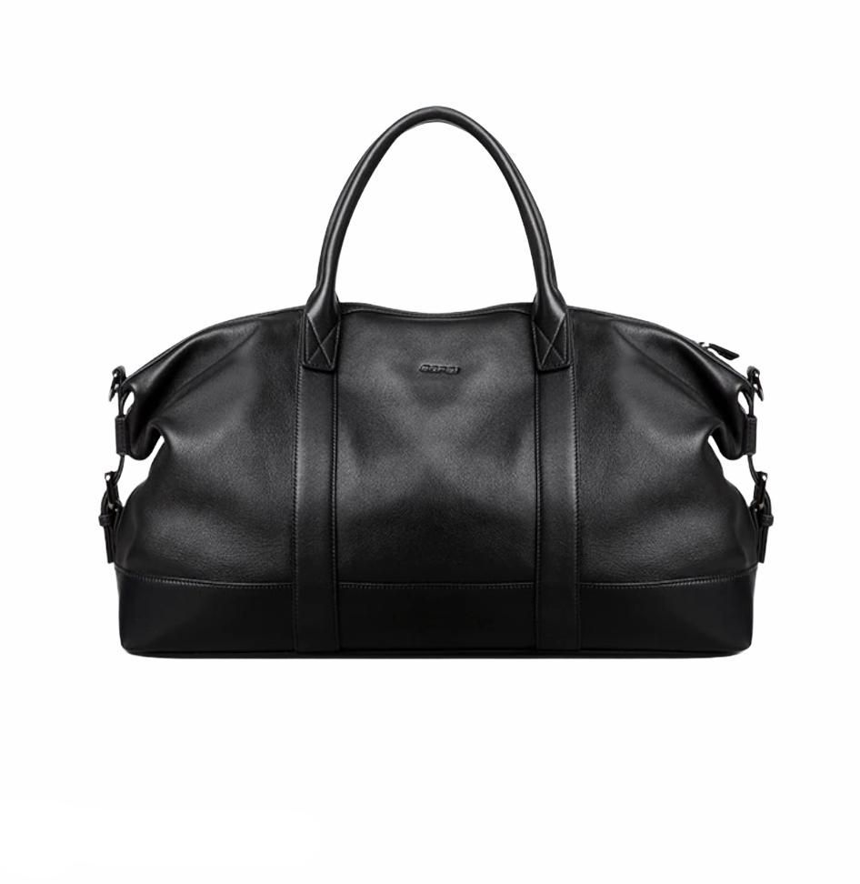 sac de week-end casual en cuir noir