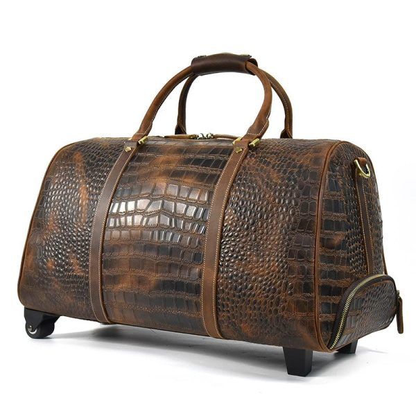 sac en cuir croco vintage sécurisé