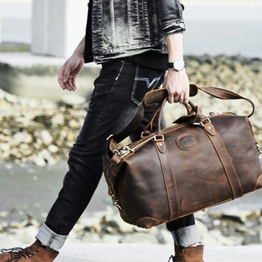 sac en cuir rétro pour le week-end