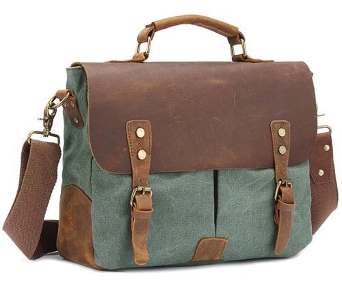sac en toile avec bandoulière en cuir