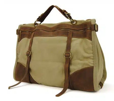 sac homme vintage en cuir et toile